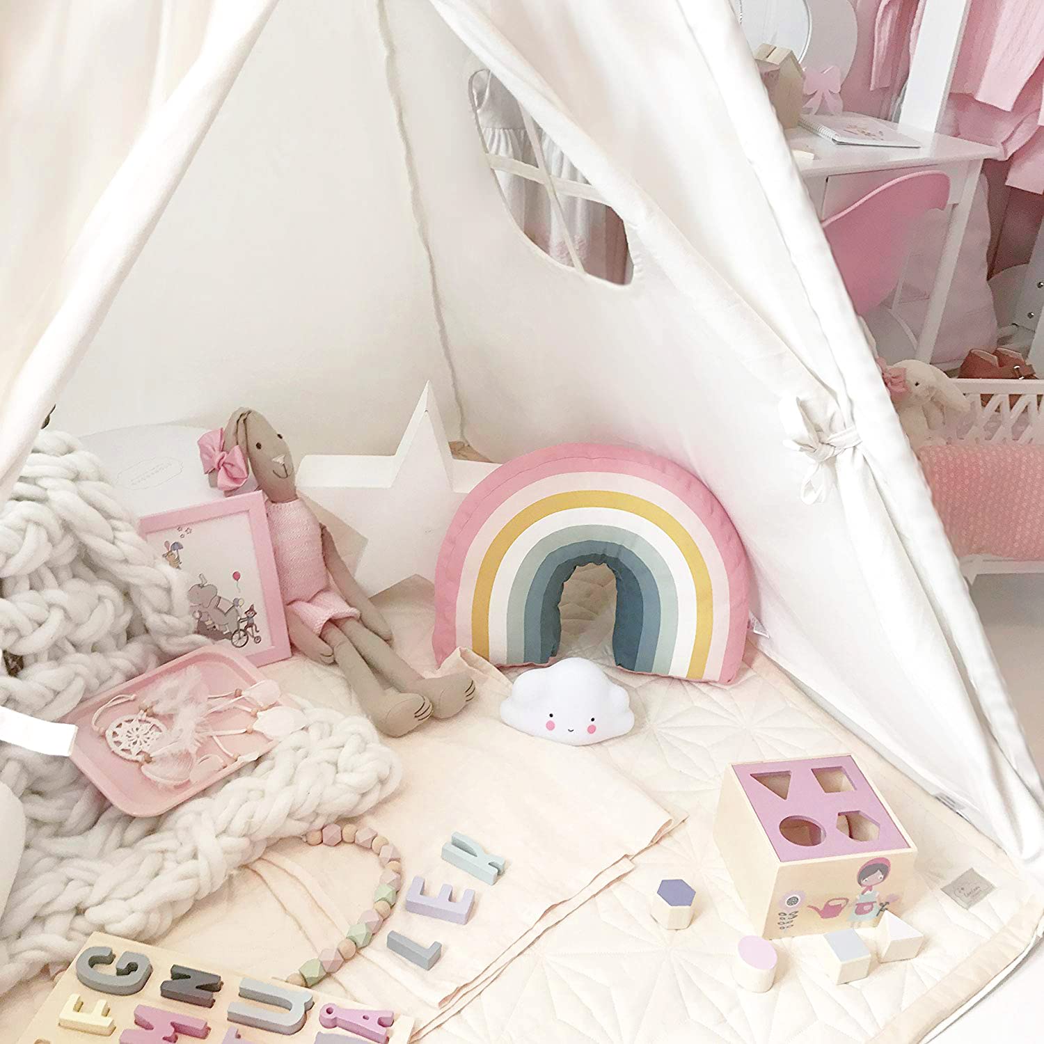 ティピーテント 星 組み立て式 クリスマスプレゼント